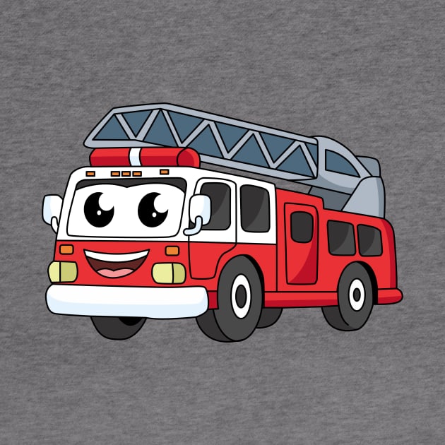 Cute happy fire engine cartoon by Cartoons of fun